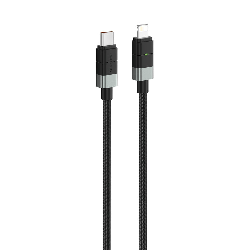 XS03  (27W) 1.2M Type-C to Lightning/ Black Braided Cable