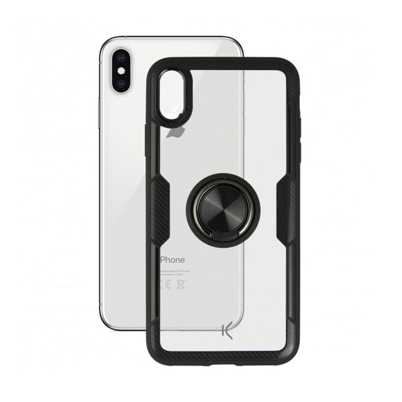 360 Ring Case with Magnet For iPhone XS Max | Transparent Black