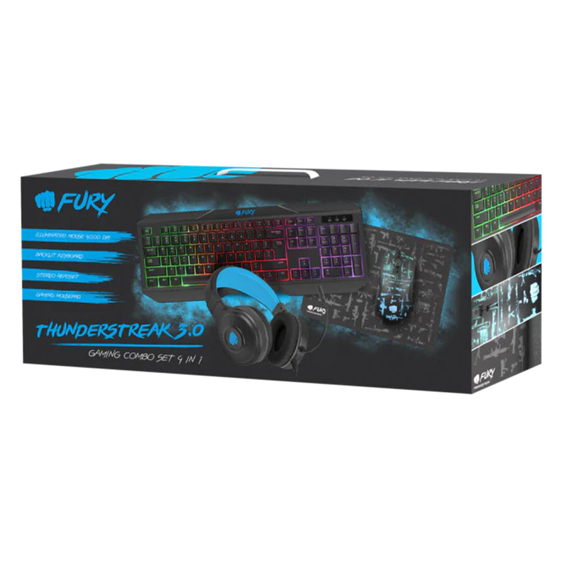 Thunderstreak 3.0 4-In-1 Gaming Bundle | Keyboard, Mouse, Headphones * Mousepad | US Layout