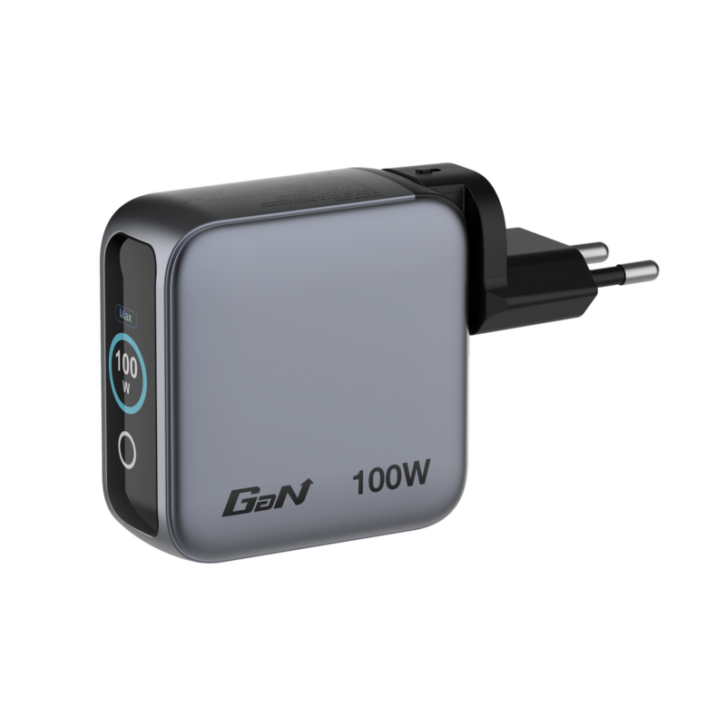 100W 3-Port Mini GAN Charger with TFT Touch Display