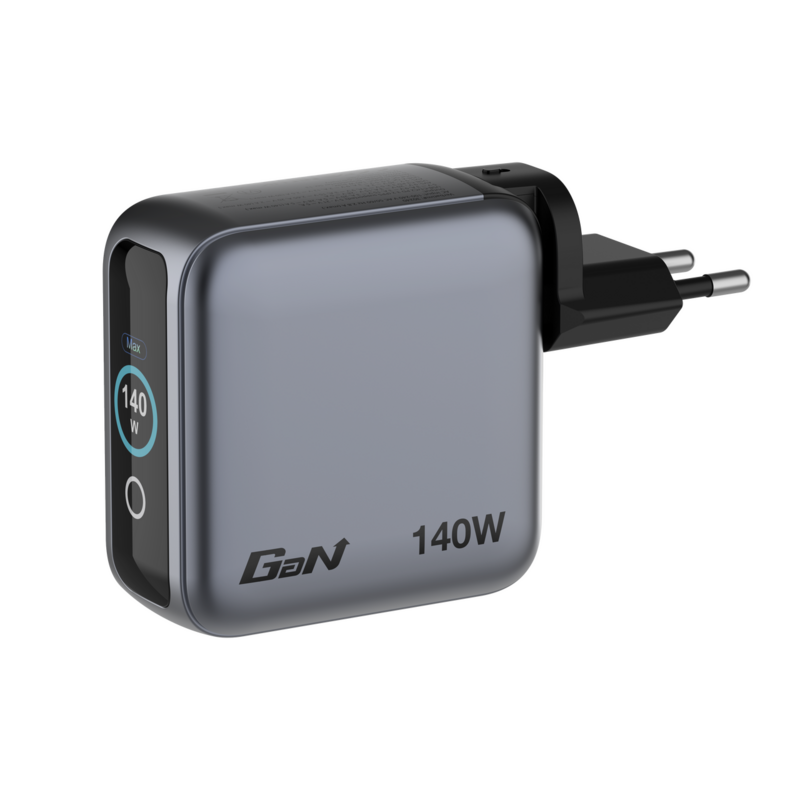 140W 4-Port Mini GAN Charger with TFT Touch Display