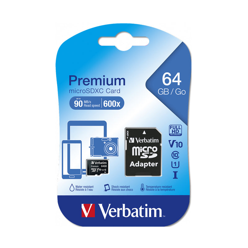 64GB Premium MicroSD | Class 10 With Adapter