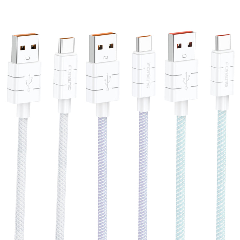XS02 (60W) 1.2M Type-C to Type-C/ White Braided Cable