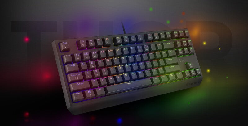 Gaming Keyboard Thor 230 TKL LITE US Rainbow Mechanical Red Black Hot Swap