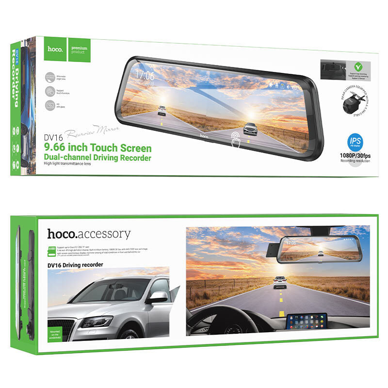 Dash Cam DV16 | Mirror Dual-Channel Driving Recorder
