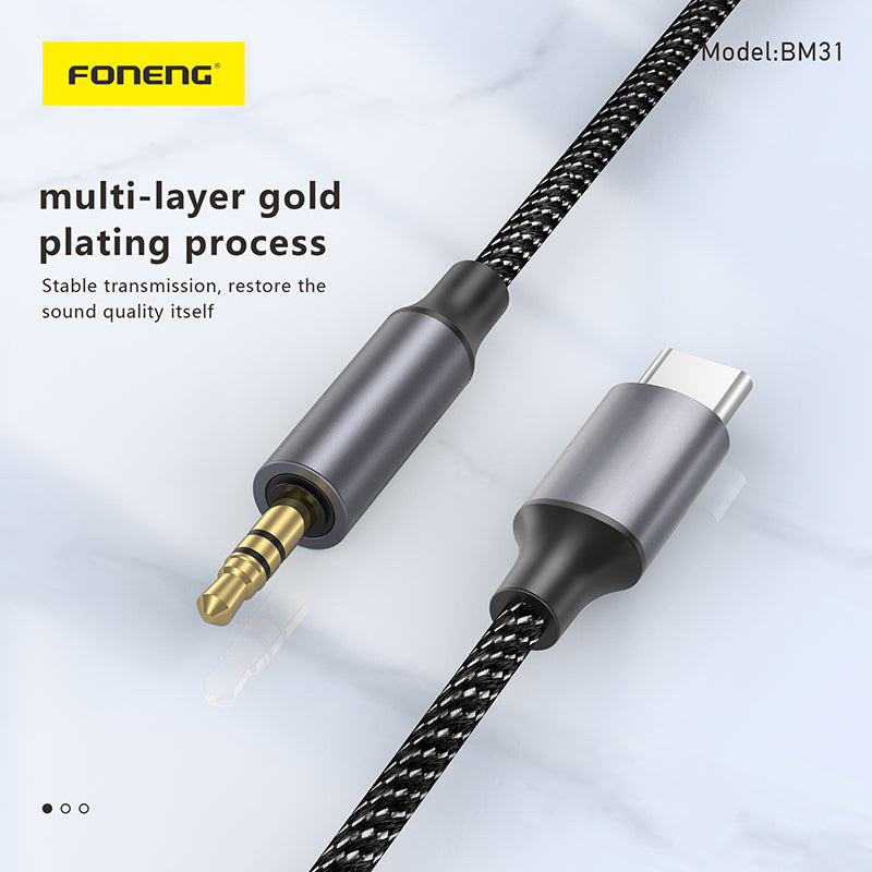 BM31 Audio Cable (100cm) Male 3.5mm to Male 3.5mm / Black