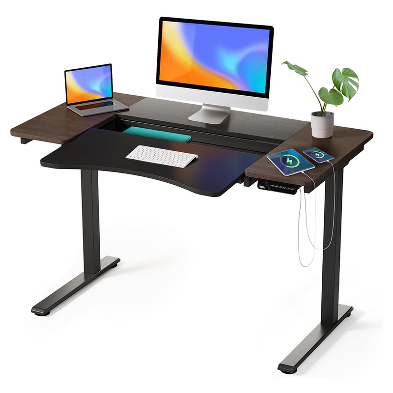 Electric Standing Desk Dark wood