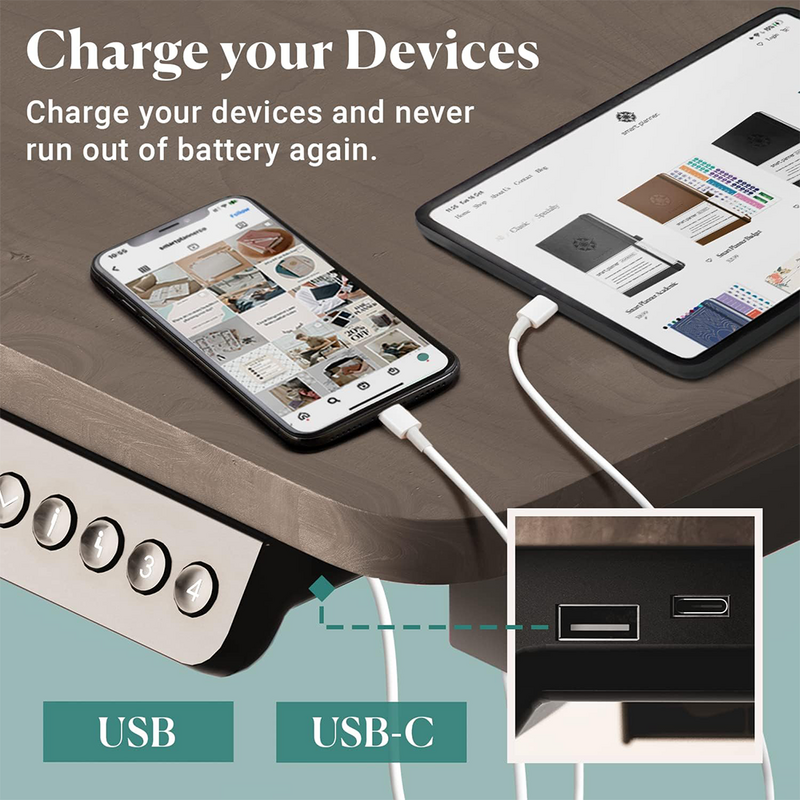 Electric Standing Desk Dark wood