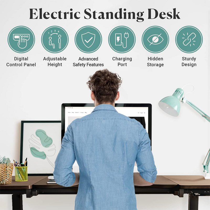Electric Standing Desk | Light Wood