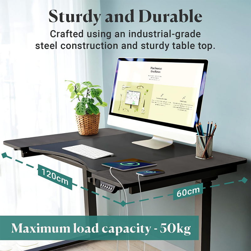 Electric Standing Desk Dark wood