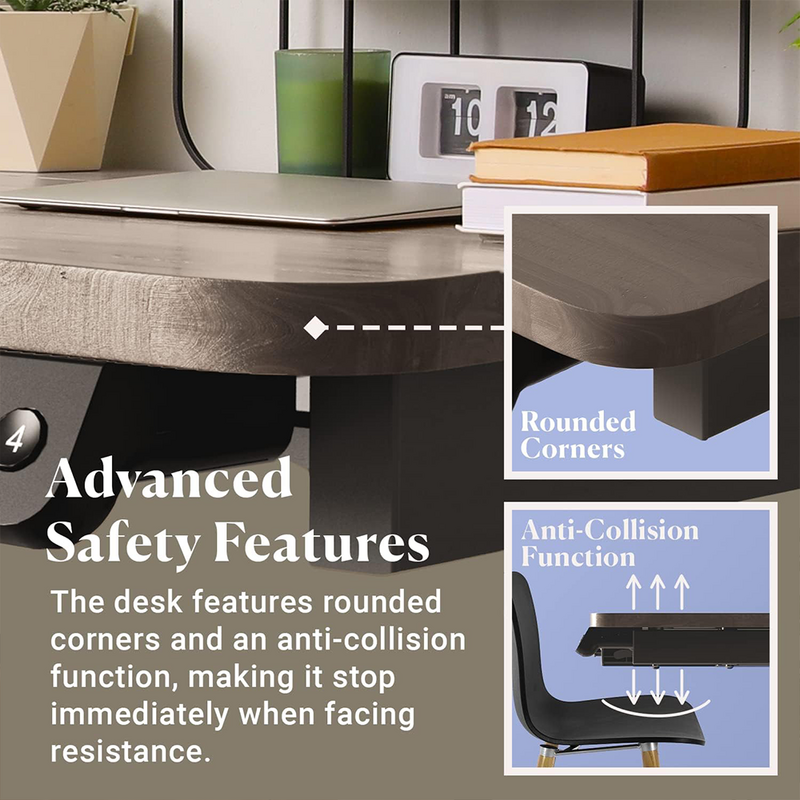 Electric Standing Desk Dark wood