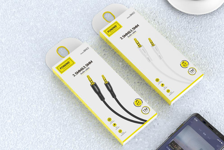 BM22 Audio Cable (100cm) Male 3.5mm to Male 3.5mm / Black