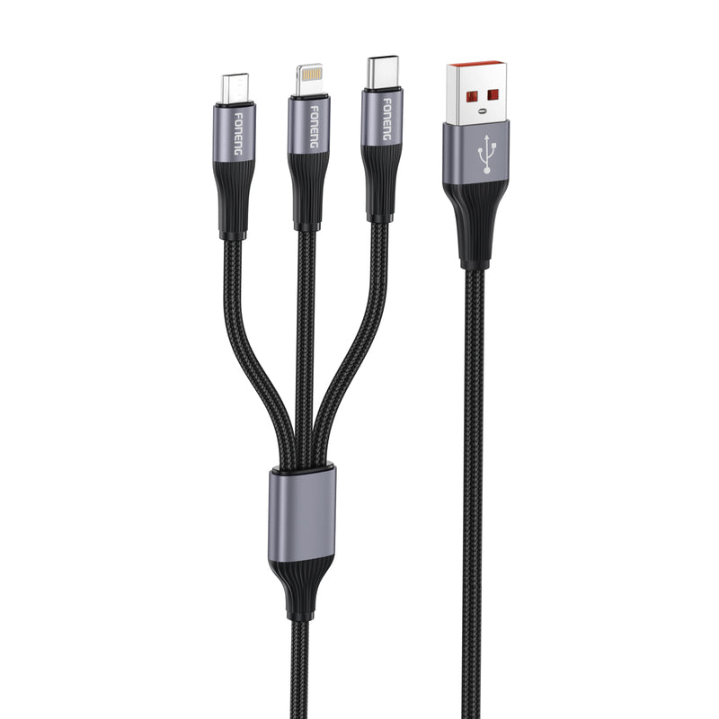 X112 (3A) 1M USB A To C Spiral Braided Cable