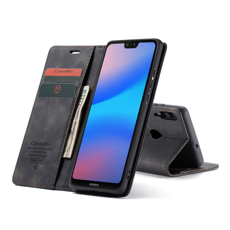 Huawei P20 Lite Wallet Case - Black