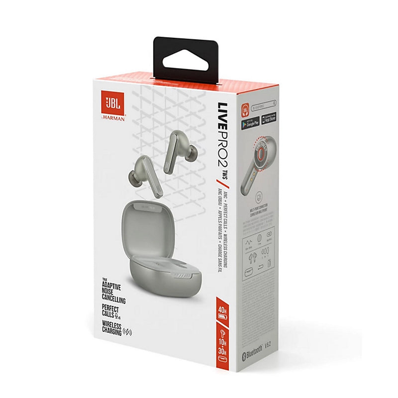 LIVE Pro 2, True Wireless NC Earbuds, Wireless Charging, full touch, Silver