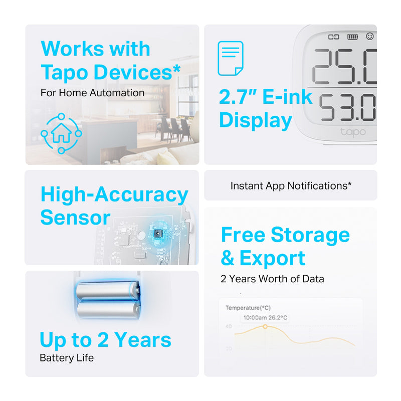 TP-Link Tapo T310 Smart Temperature And Humidity Monitor With