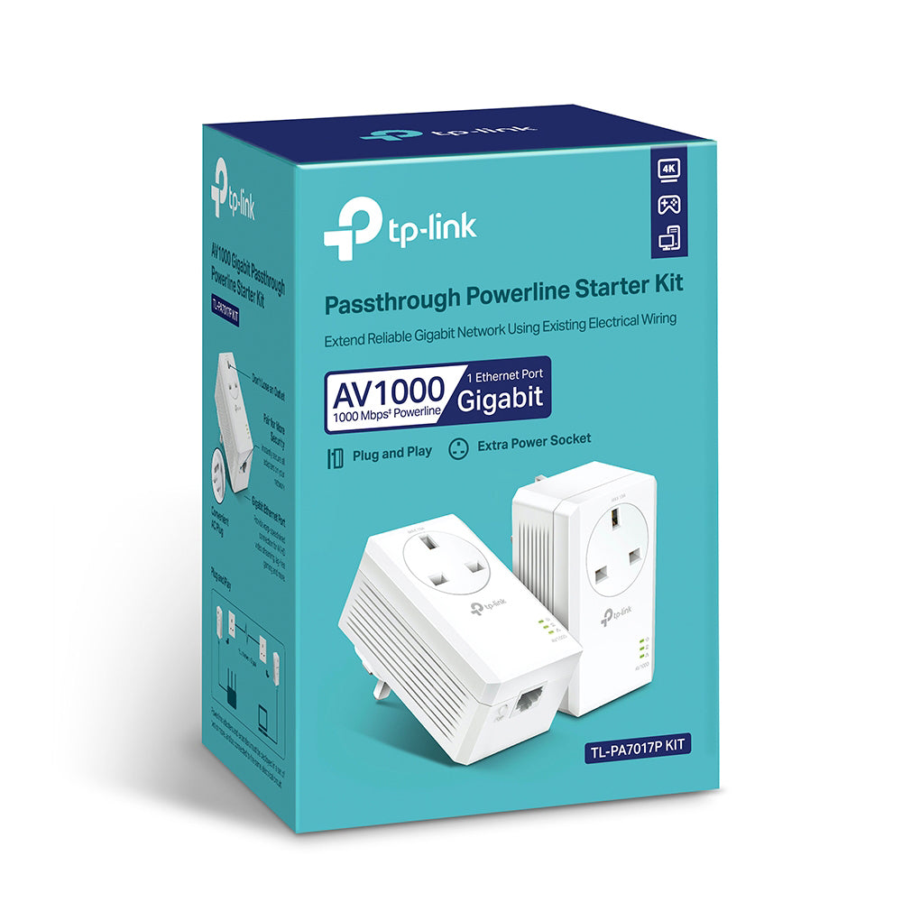 AV1000 Passthrough Powerline Starter Kit | TL-PA7017P KIT