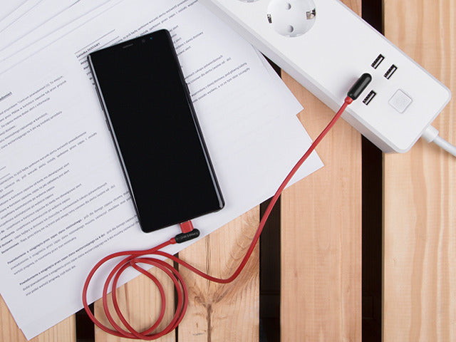 USB-C(M)->USB-A(M) 2.0 CABLE 1M ANGLED LEFT/RIGHT RED