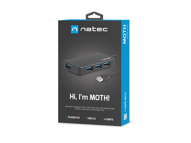 USB 3.0 HUB NATEC MOTH 4-PORT BLACK