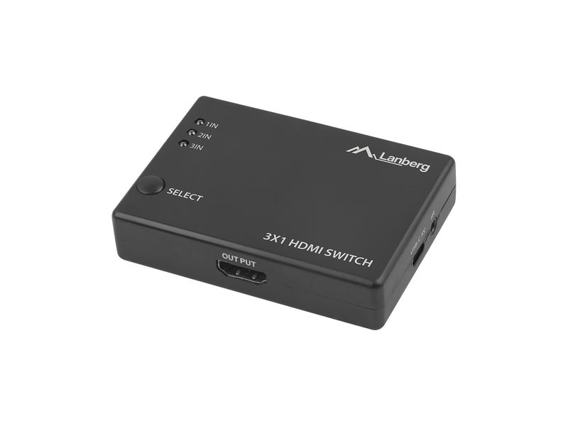 SWITCH VIDEO 3X HDMI BLACK + MICRO USB PORT + REMOTE CONTROLLER