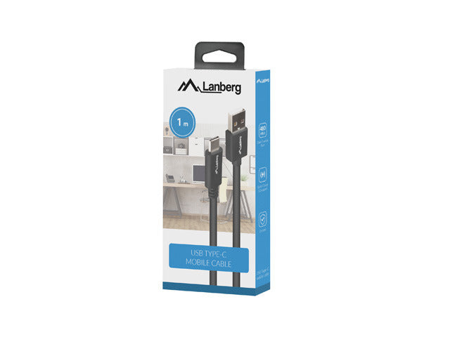USB-C(M)->USB-A(M) 2.0 CABLE 1M BLACK BOX QC 3.0