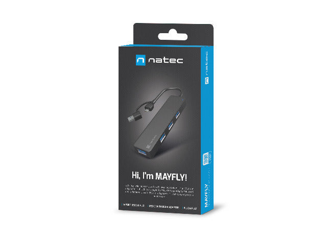 USB-C 3.0 HUB Mayfly 4-PORT BLACK