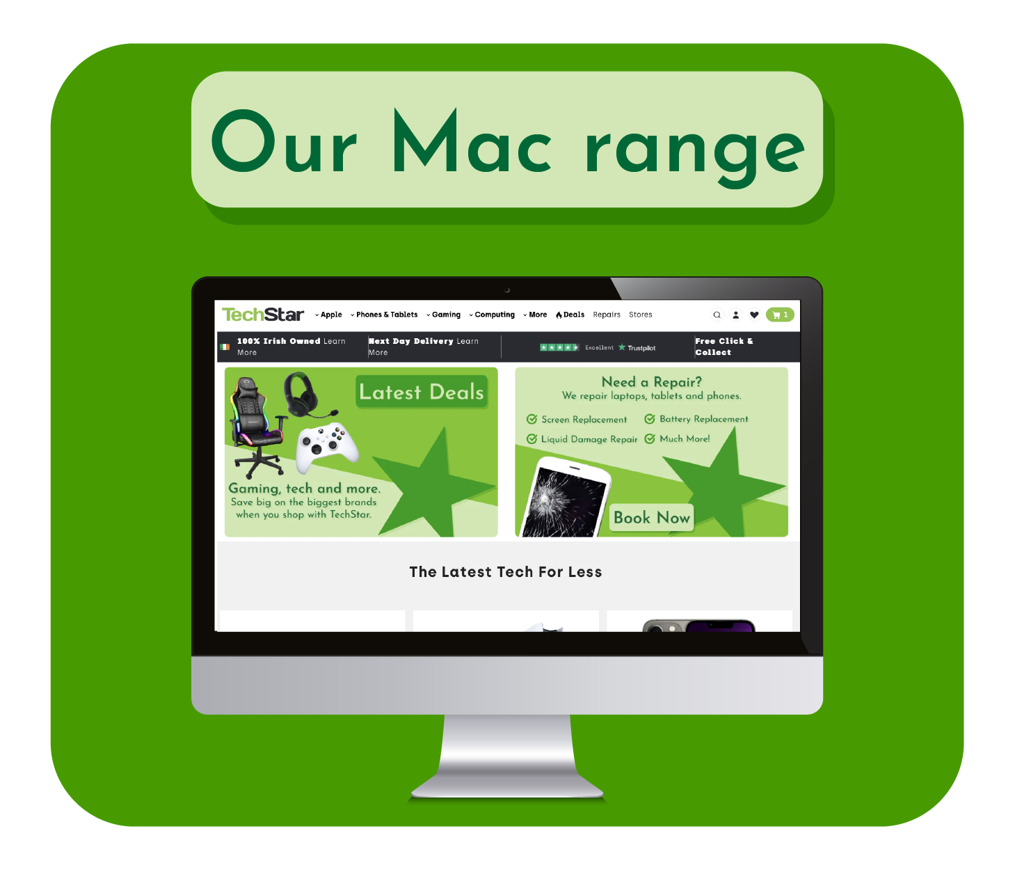 New and Refurbished Macbooks available at TechStar Ireland with 1 year warranty and in-store technicians. 