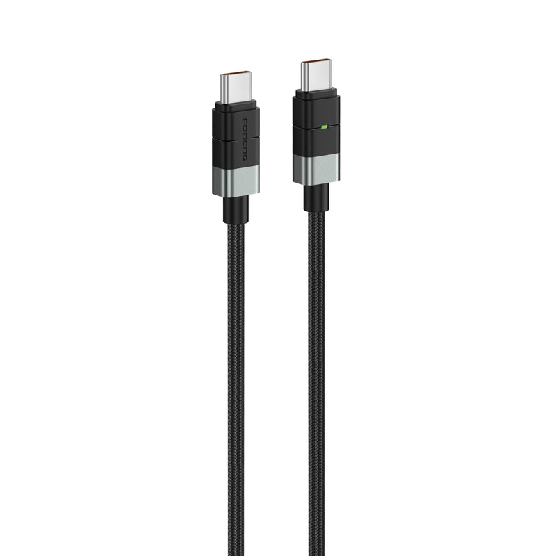 XS03 (60W) 1.2M Type-C to Type-C/ Black Braided Cable