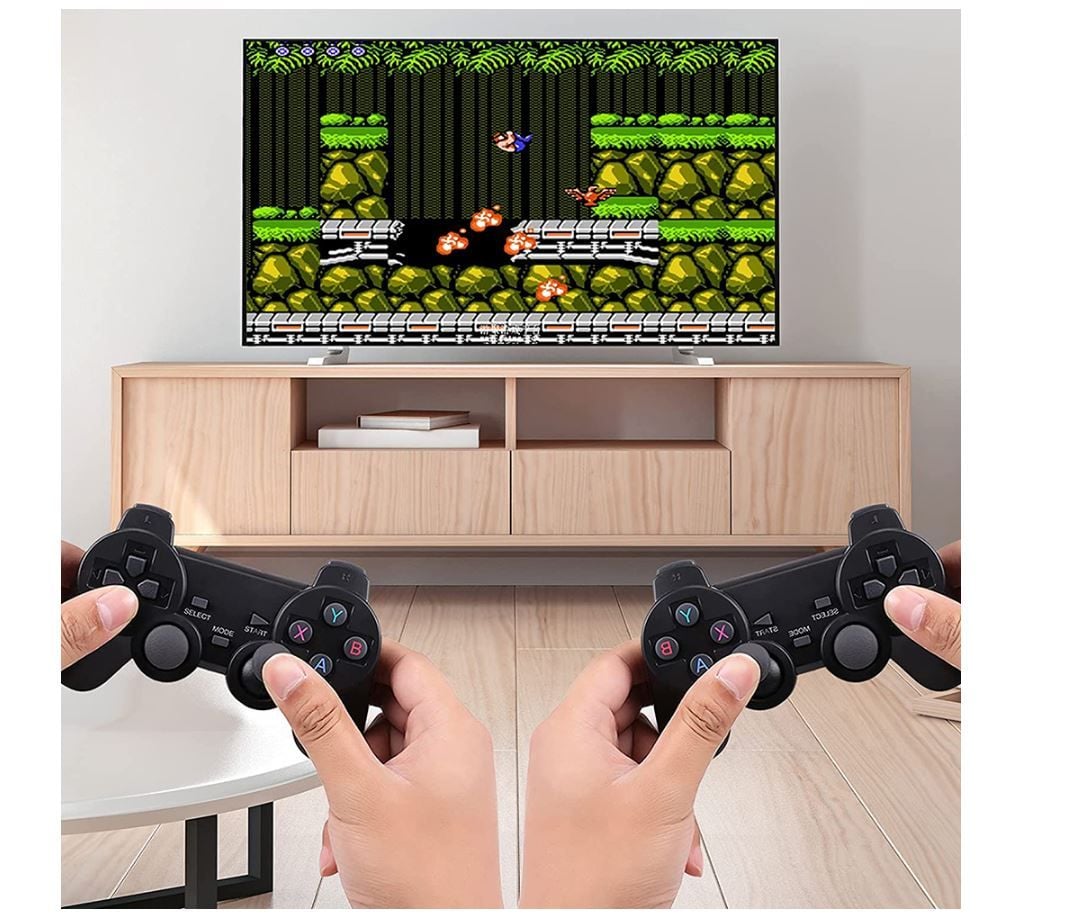 Retro 4K HD, HDMI Game Stick Lite, 2 x 2.4G Wireless Controllers, 10,000 Games, 9 Emulators - 64GB SD Card