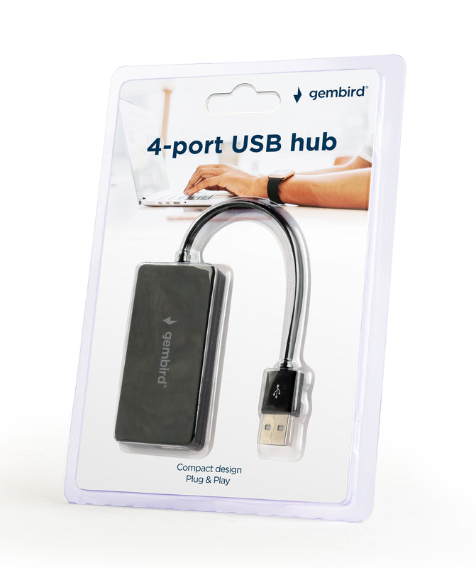 4-port USB hub, Usb 2, Black