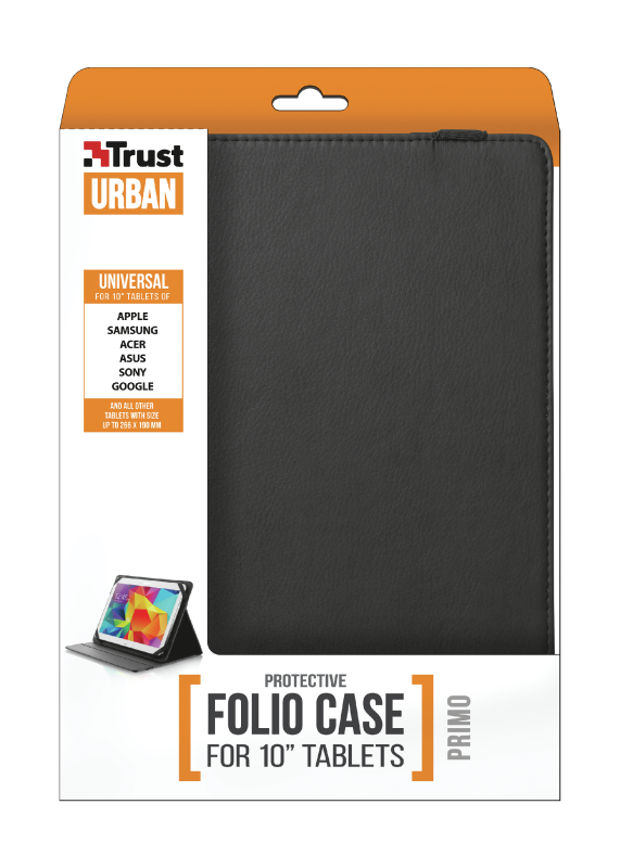 Primo Universal Folio Case for 10" Tablets | Black