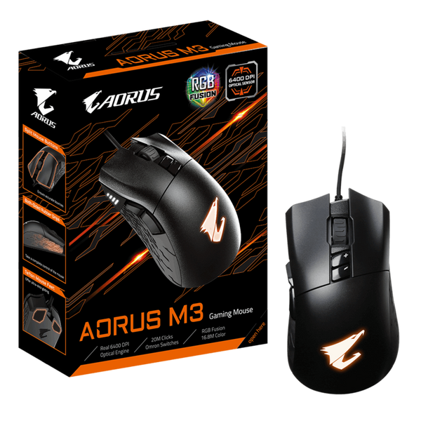 Gigabyte Aorus M3 RGB Gaming Mouse Black TechStar Ireland