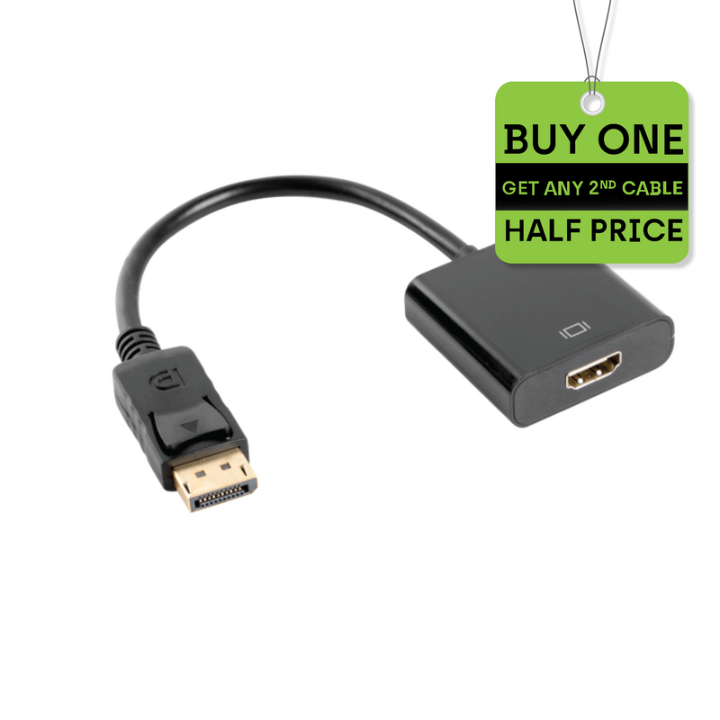 DisplayPort M - HDMI F Adapter Cable | DP 1.2, 10cm