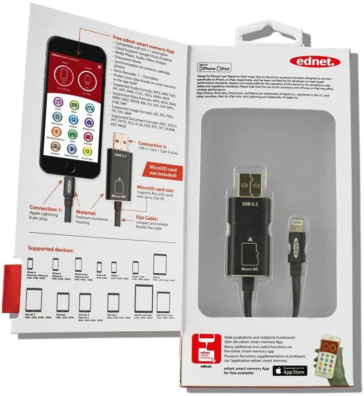 Smart Memory for Apple 8 Pin up to 256 GB