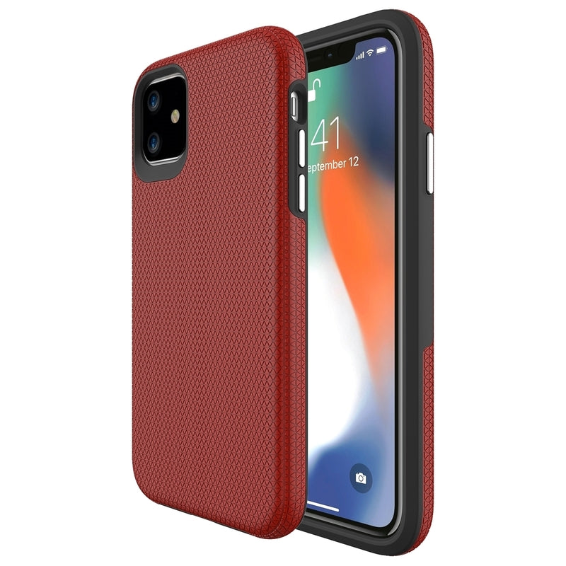 Galaxy A12 Dotted Shockproof Hybrid 2 in 1 Case | Red
