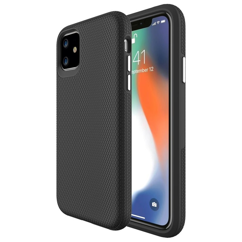 Galaxy A22 5G Dotted Shockproof Hybrid 2 in 1 Case | Black