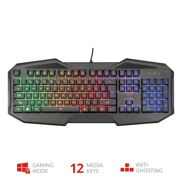 Trust GXT 830-RW Avonn USB Portugees zwart – toetsenborden (standaard, bekabeld, USB, membraantoetsenbord, RGB-led, zwart Trust GXT 830-RW Avonn USB Portugees zwart – toetsenborden (standaard, bekabeld, USB, membraantoetsenbord, RGB-led, zwart