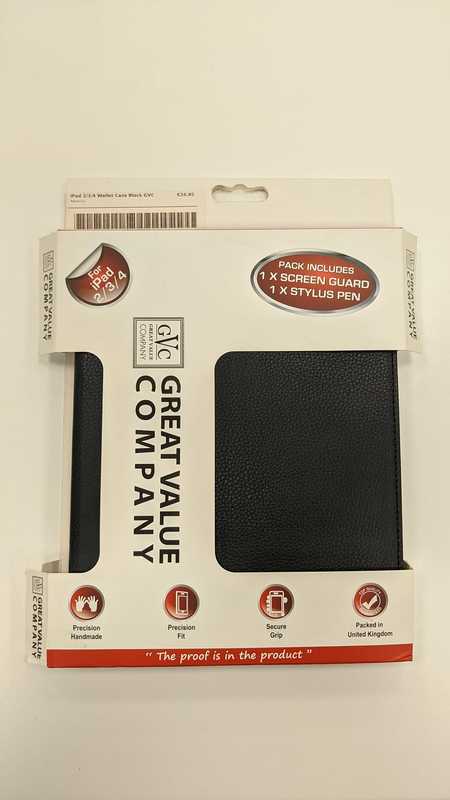 iPad 2/3/4 Wallet Case Black GVC