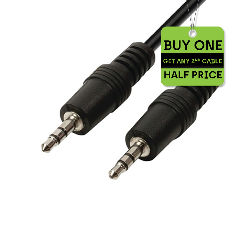 3.5mm Aux Headphone Cable | Black, 1.2m