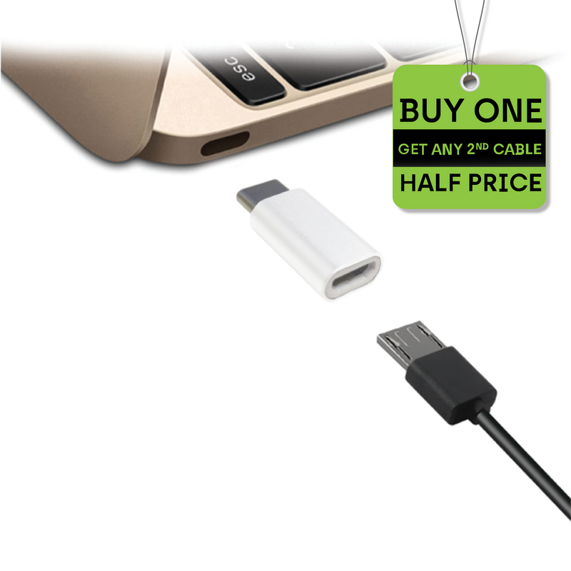 Micro USB to USB-C Adapter | White