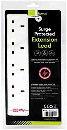 Surge Protected 4 way 2M Extension Lead