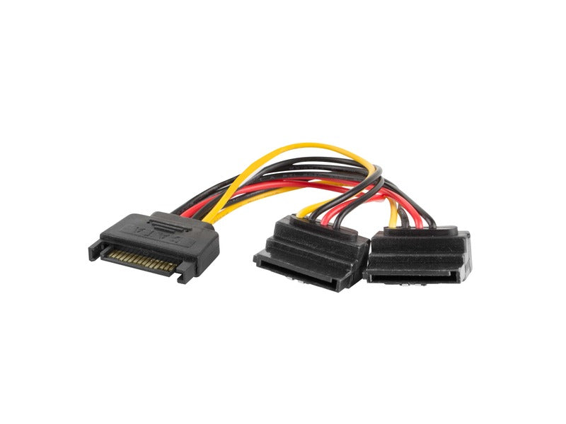 SATA (M) - 2x SATA (F) Angled Cable | 15cm