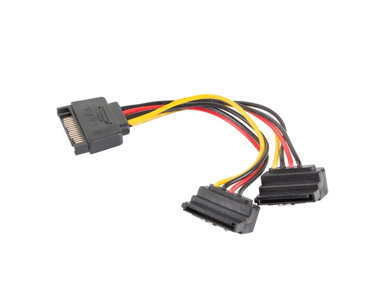 SATA (M) - 2x SATA (F) Angled Cable | 15cm