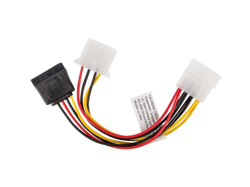 Molex (M) - SATA (F) &amp; Molex (F) Cable | 15cm