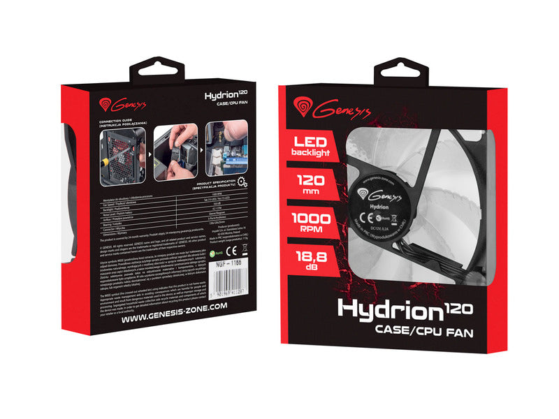 Hydrion 120 | 120mm Case Fan | White LED