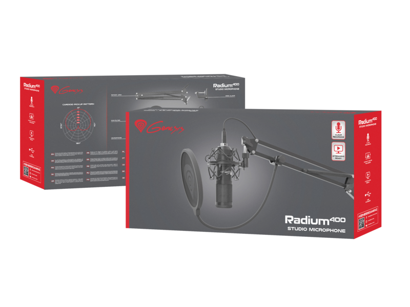 Genesis Radium 400 Studio Microphone with Arm &amp; Popfilter | USB