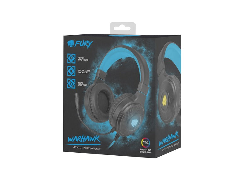 Fury Warhawk Wired Gaming Headset with RGB | Black &amp; Blue
