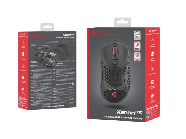 Genesis Xenon 800 RGB Gaming Mouse | 16000 DPI, Ultralight, Black