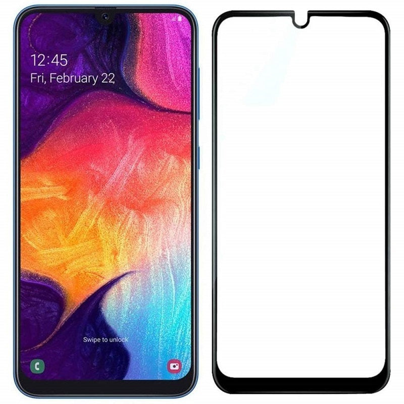 Galaxy A10 Full Glue Black , Gosh Premium | Tempered Glass
