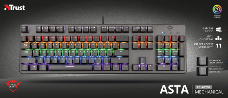 Trust GXT 865 Asta RGB Mechanical Keyboard